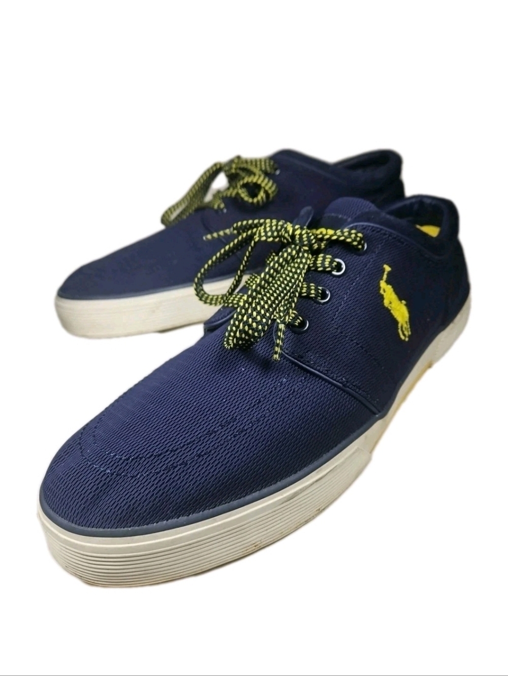 Polo Ralph Lauren Men Sz11.5 Y2k Canvas Sneaker Embroidery Logo Navy Street[6E